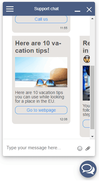 Animated gif of the carousel feature